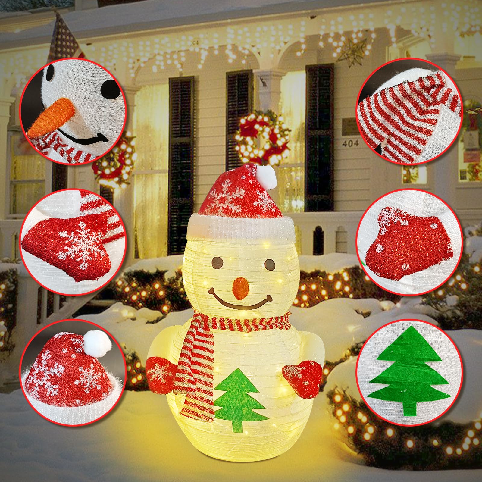 Amazon.co.jp: ライト付きポップアップクリスマススノーマン